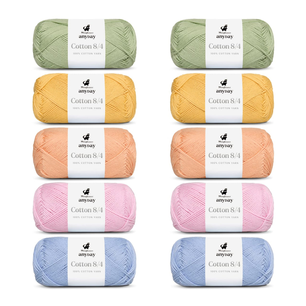 ANYDAY Cotton 8/4 Colorbag 10-pak