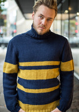 Herresweater i Marine og Karry