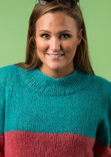 Trefarvet sweater