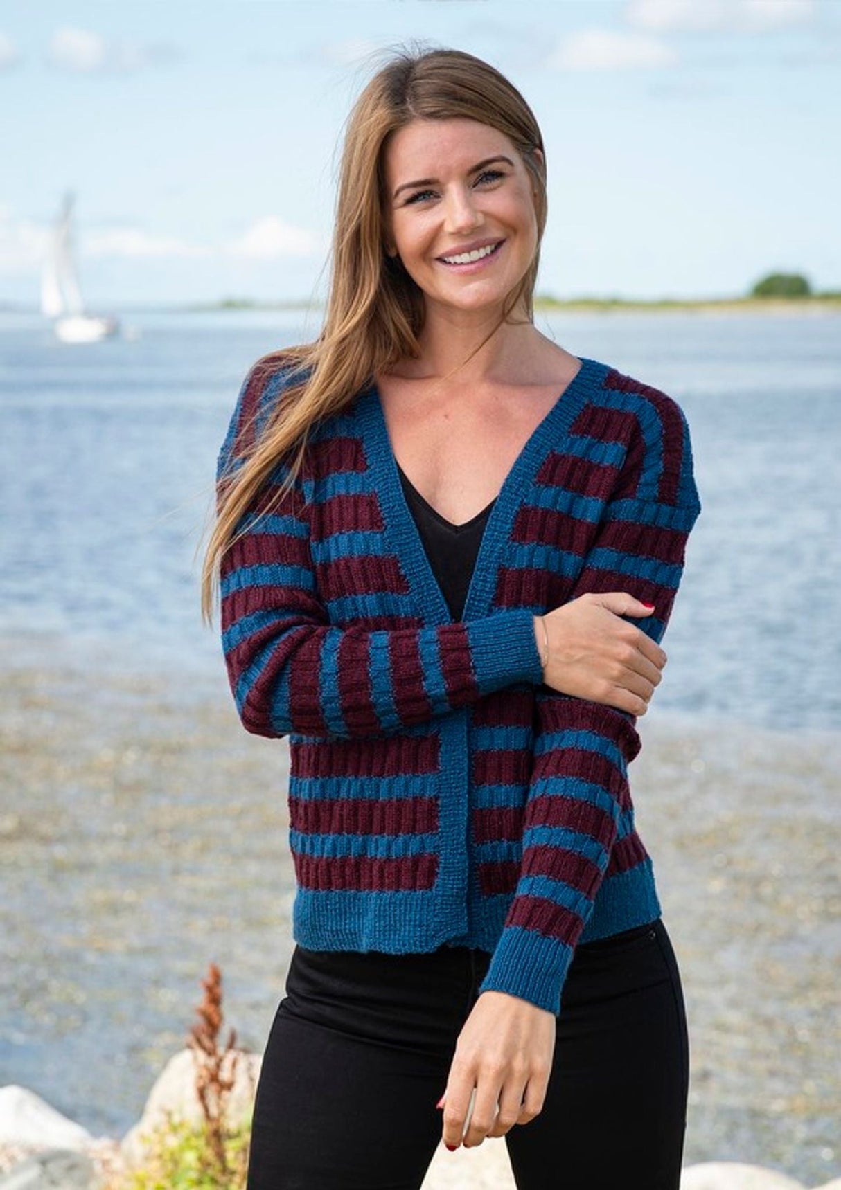 Röndótt cardigan