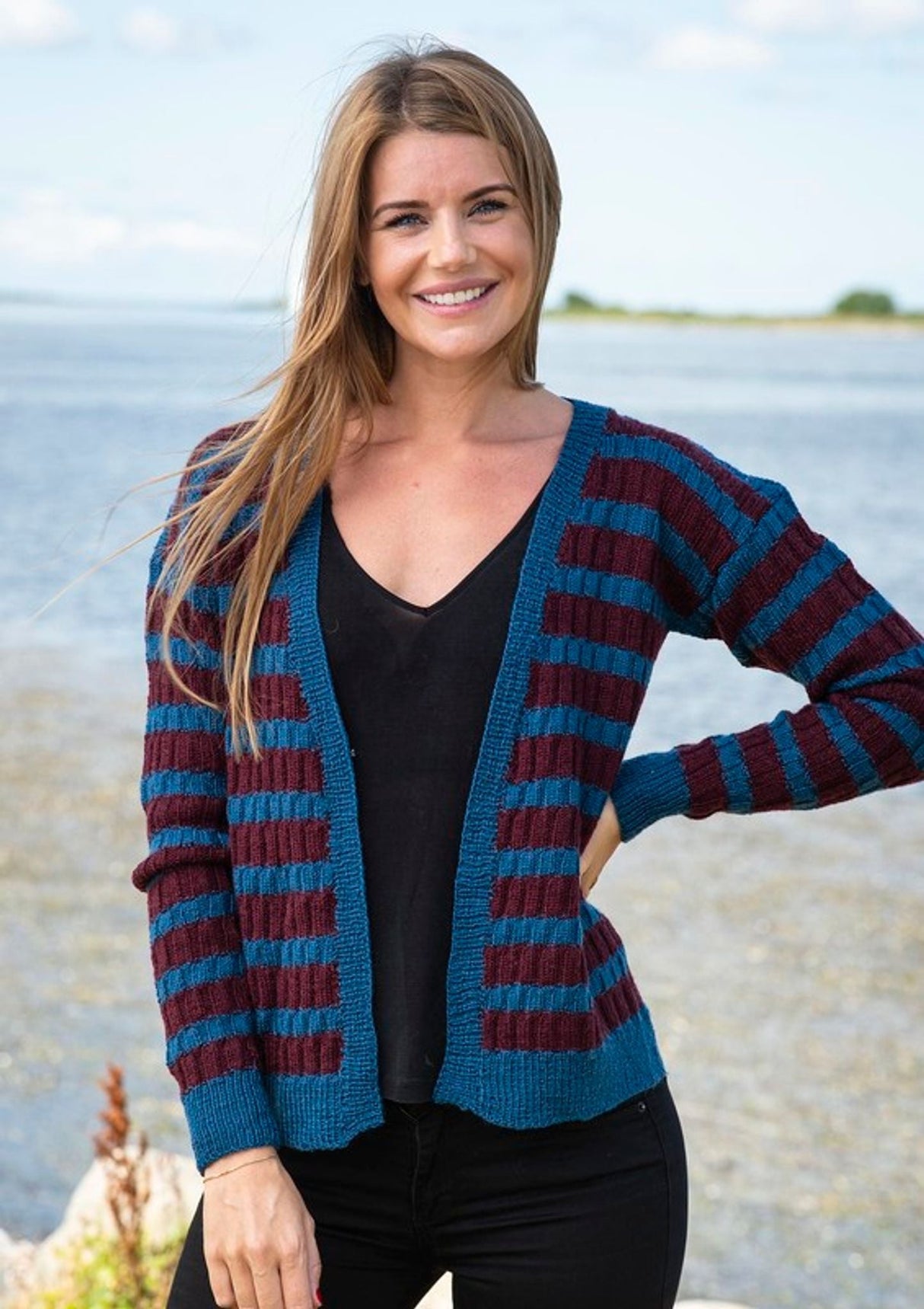 Röndótt cardigan